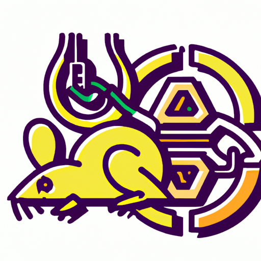 Biohazard sign, mouse in lab