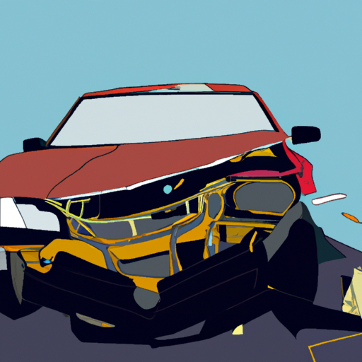 Broken car after accident