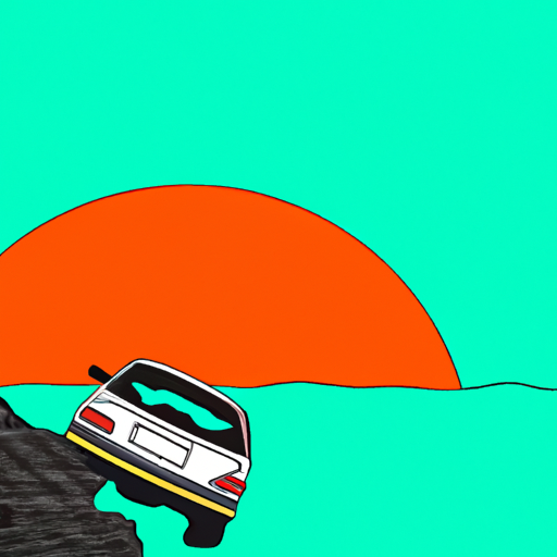 Car Over Cliff into Ocean