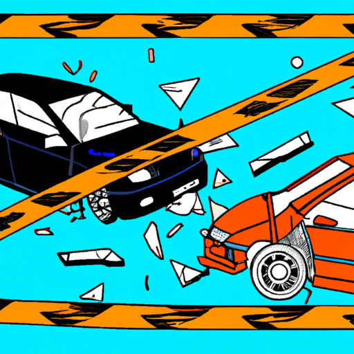 Car crash with police tape