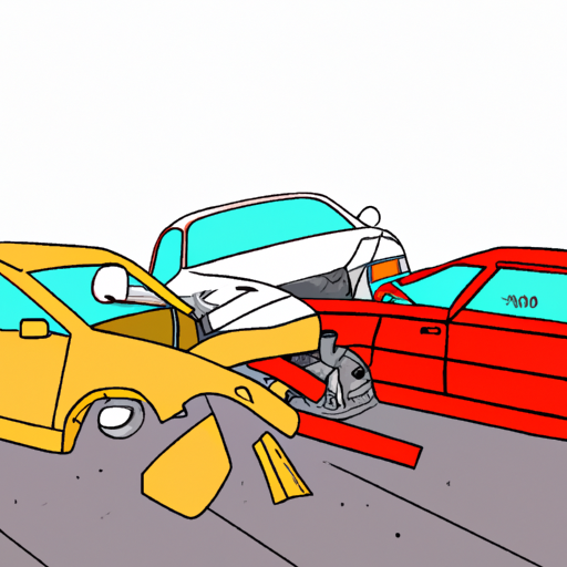Crashed Cars at Accident Scene