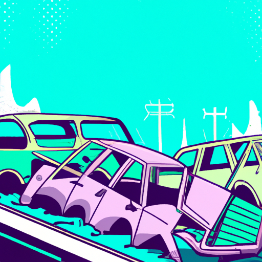 Crashed Cars on Highway
