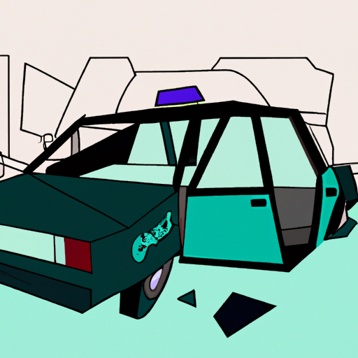 Crashed Police Car Scene