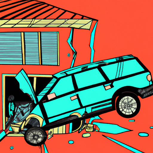 Crashed SUV into a house