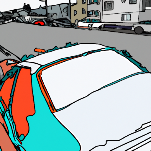 Crashed car, Daly City road