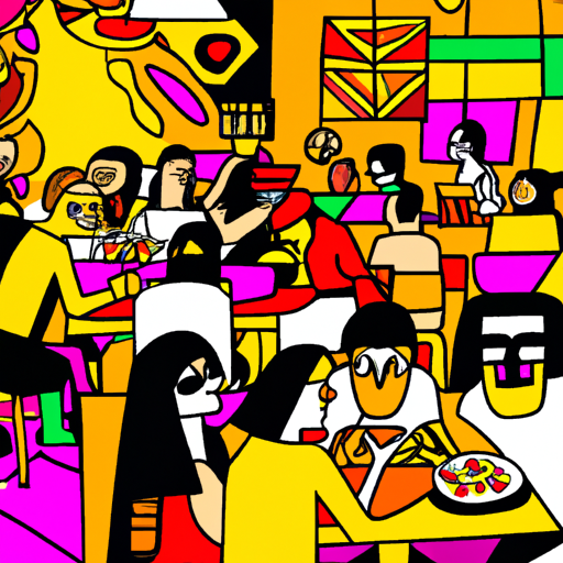 Crowded restaurant, chaos