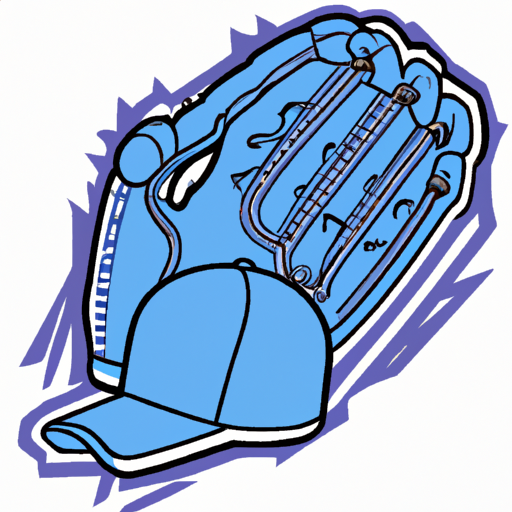 Dodgers cap, baseball glove