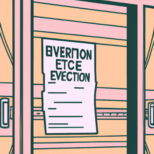 Eviction notice on apartment door