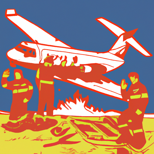 Firefighters at airplane crash site