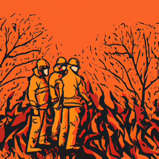 Firefighters extinguishing brush fire