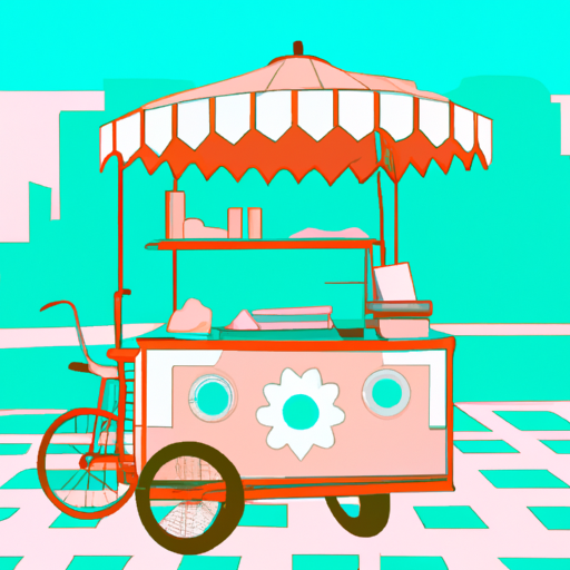 Ice Cream Cart on City Street