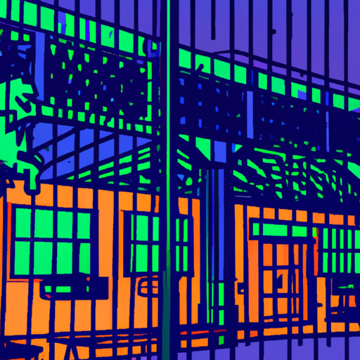 Juvenile detention facility at night