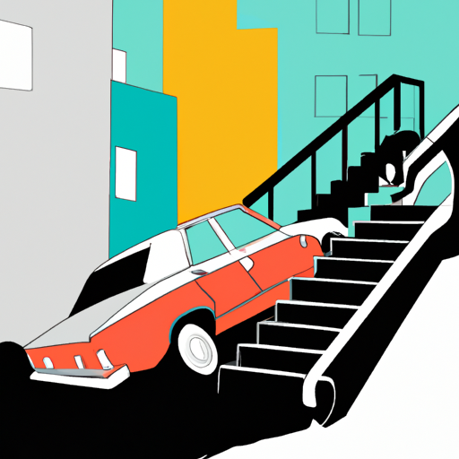 Overturned Car, Stairs, San Francisco