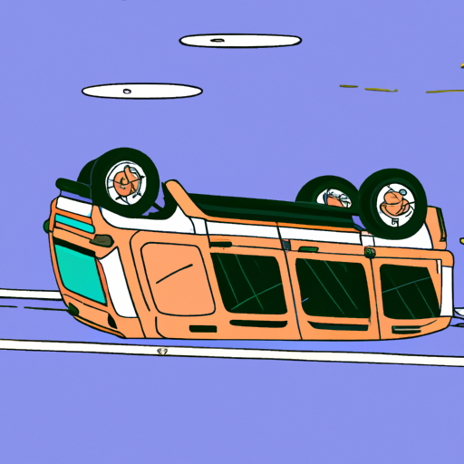 Overturned SUV on Freeway