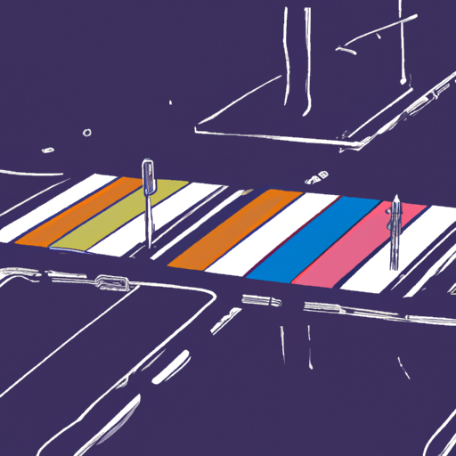 Pedestrian crosswalk at night