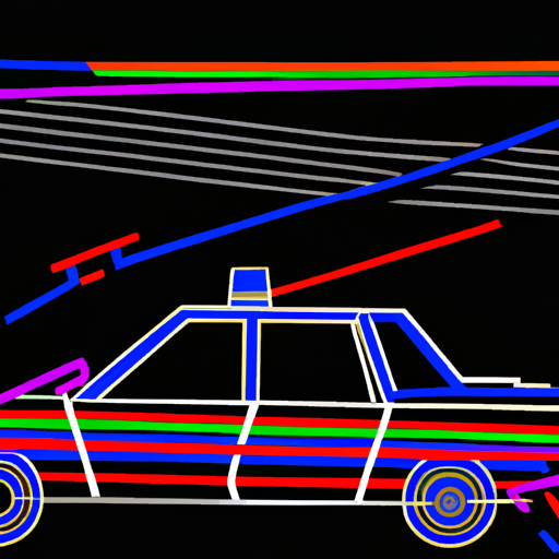 Police Car and Spike Strips