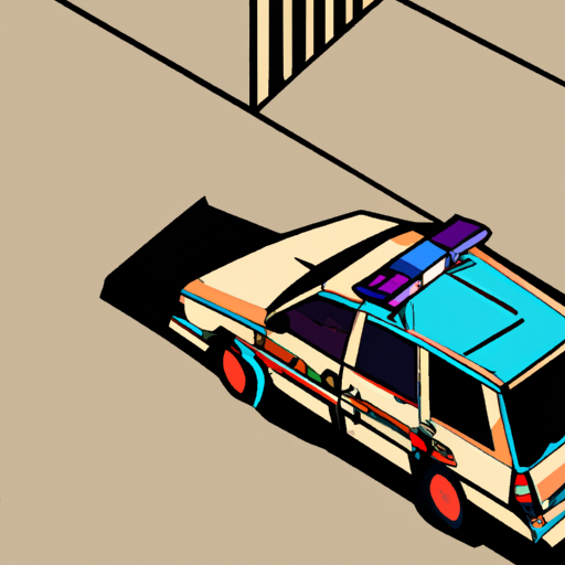 Police Car in City Street