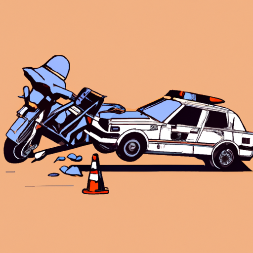 Police Motorcycle and SUV Collision