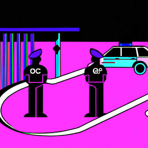 Police at night crime scene