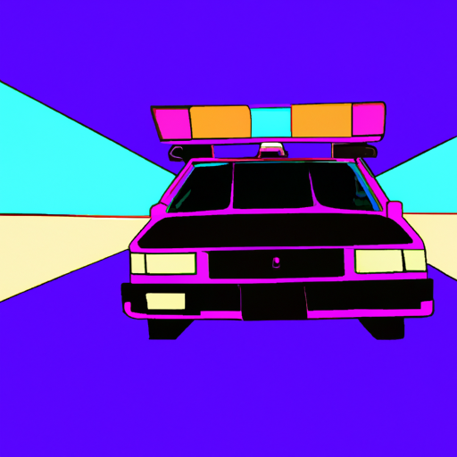 Police car and flashing lights