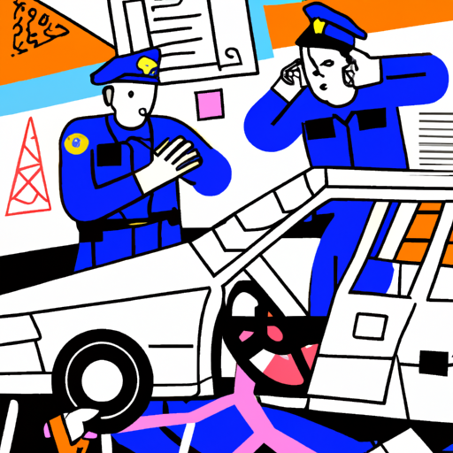 Police officers at crash scene