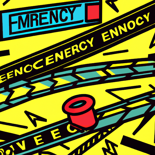 Police tape and emergency lights