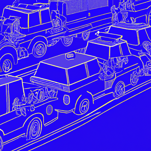 Procession of police vehicles