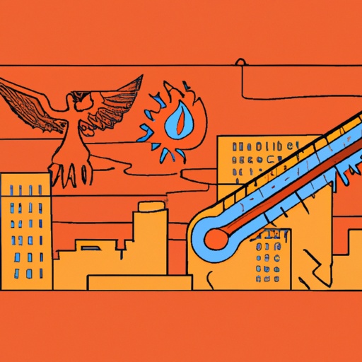 Thermometer and Phoenix Cityscape