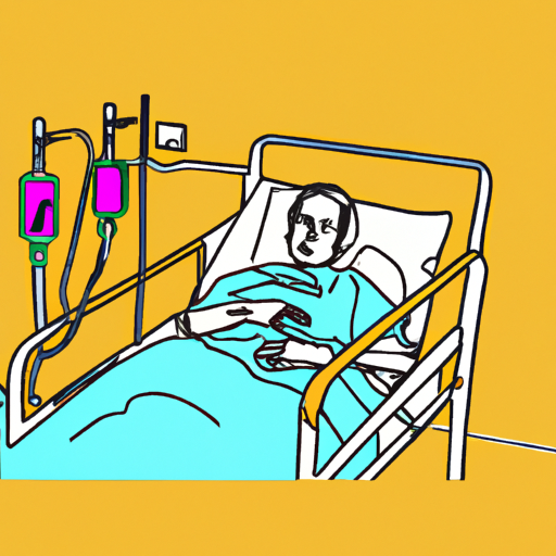 Unidentified man in hospital bed