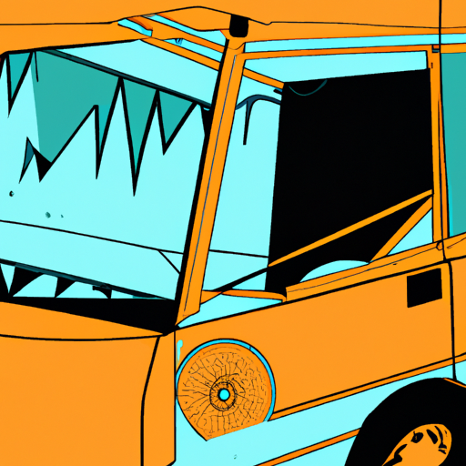 Vandalized van, broken windows