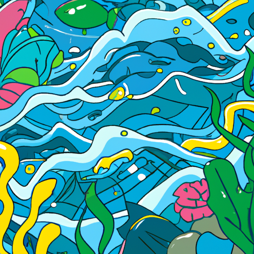 Warming ocean with marine life