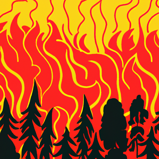 Wildfire in California Forest