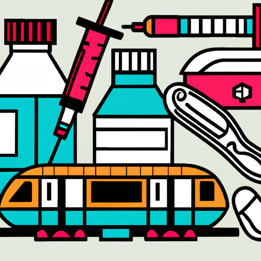 BART train, medical supplies