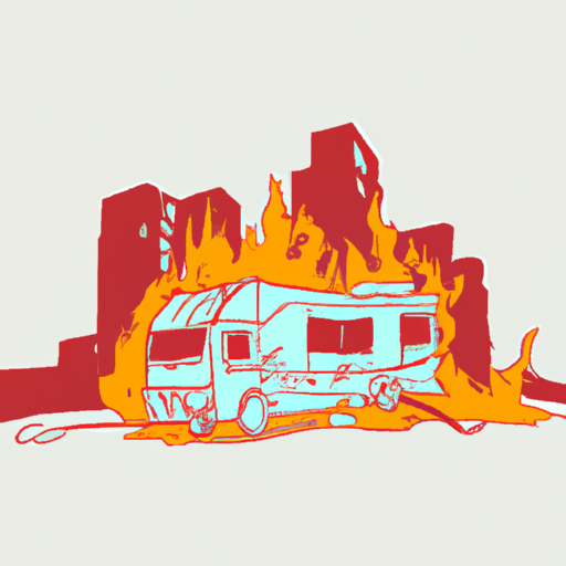 Burning RV in City