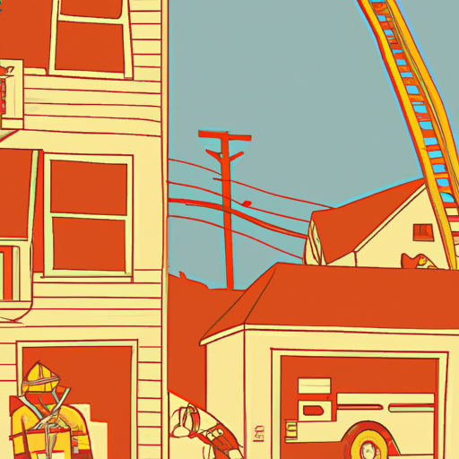 Burning house, Daly City, firefighters at work