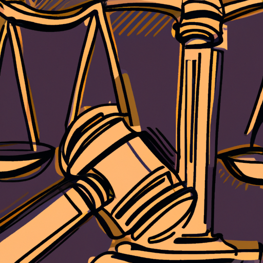 Courtroom gavel and scales
