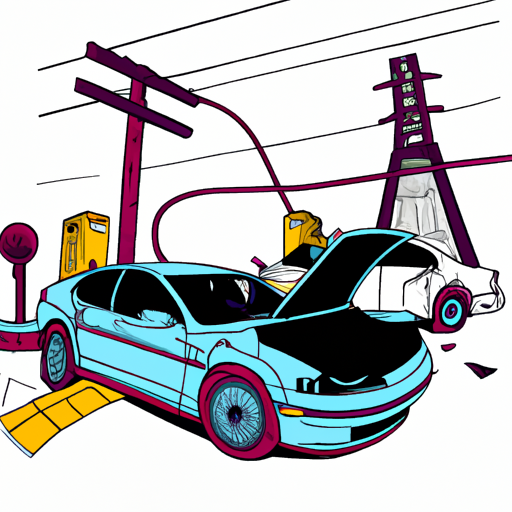 Crashed Tesla, police at the scene