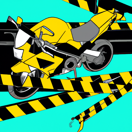 Crashed motorcycle and police tape