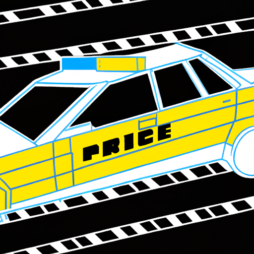 Crime scene tape and police car