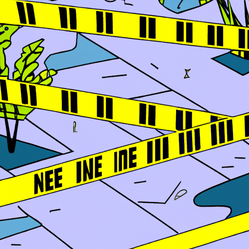 Crime scene tape in neighborhood