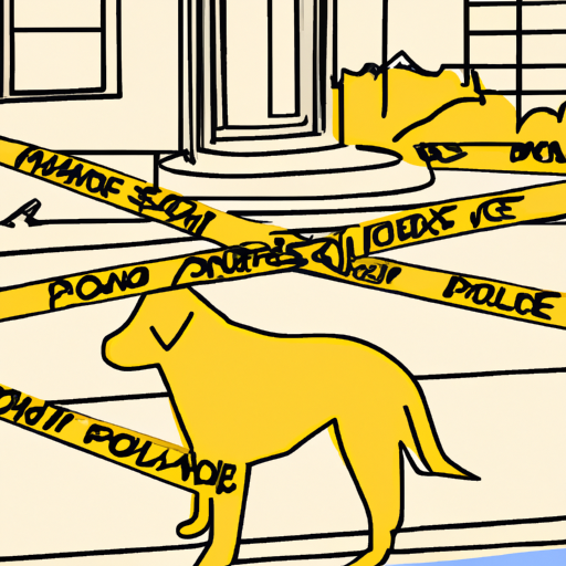 Dog, police tape, Petaluma neighborhood