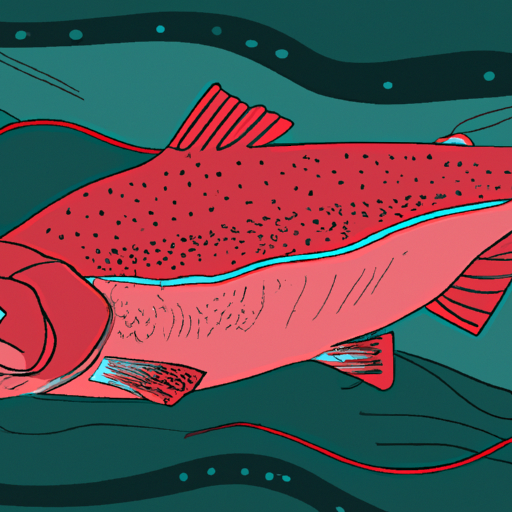 Endangered salmon in stream