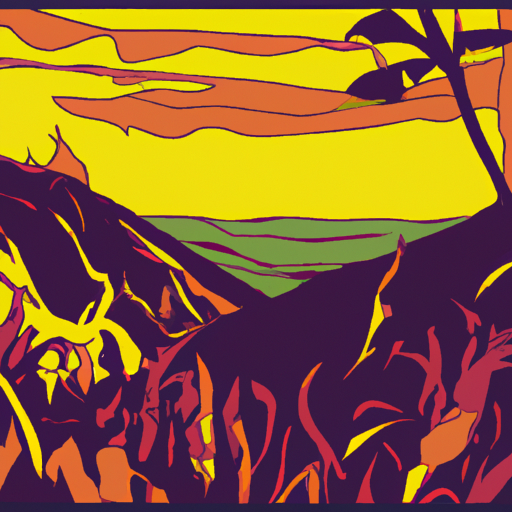 Fire-ravaged Hawaiian landscape