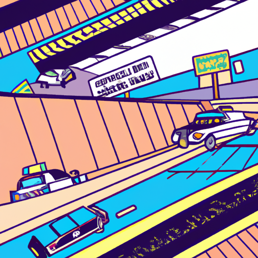 Freeway closure, police cars, Diamond Bar road