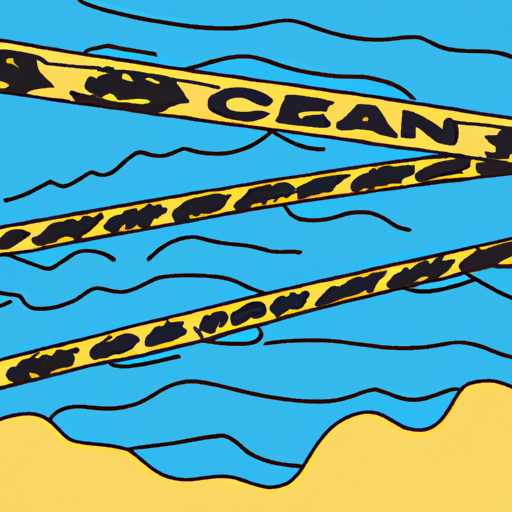 Ocean with police tape