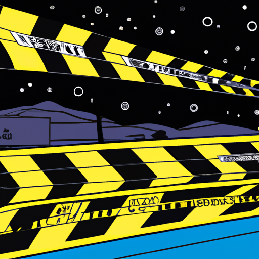 Police tape, Lucerne Valley, nighttime crime scene