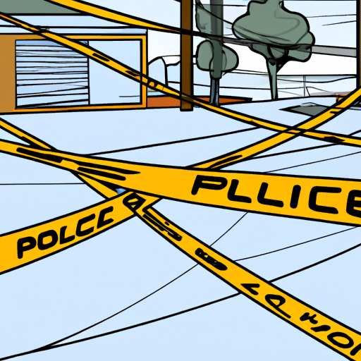 Police tape, Rosemead street, day scene