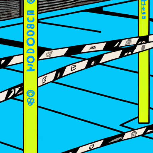 Police tape in urban parking area