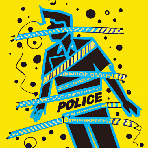 Police tape with officer silhouette