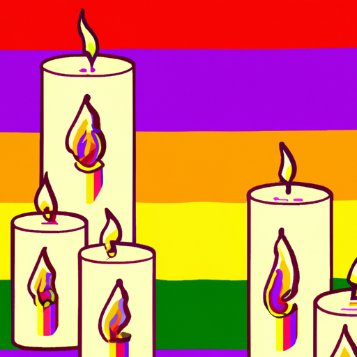 Pride flag and memorial candles